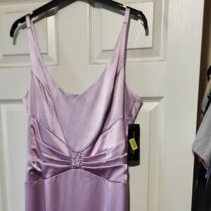 Elegant Lavender Satin Dress